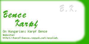 bence karpf business card